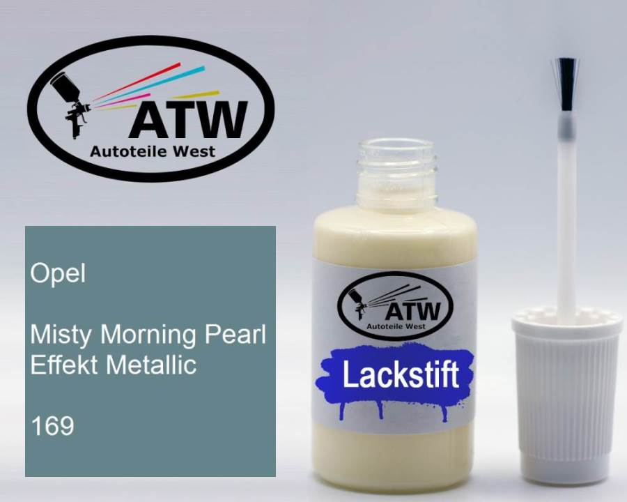 Opel, Misty Morning Pearl Effekt Metallic, 169: 20ml Lackstift, von ATW Autoteile West.